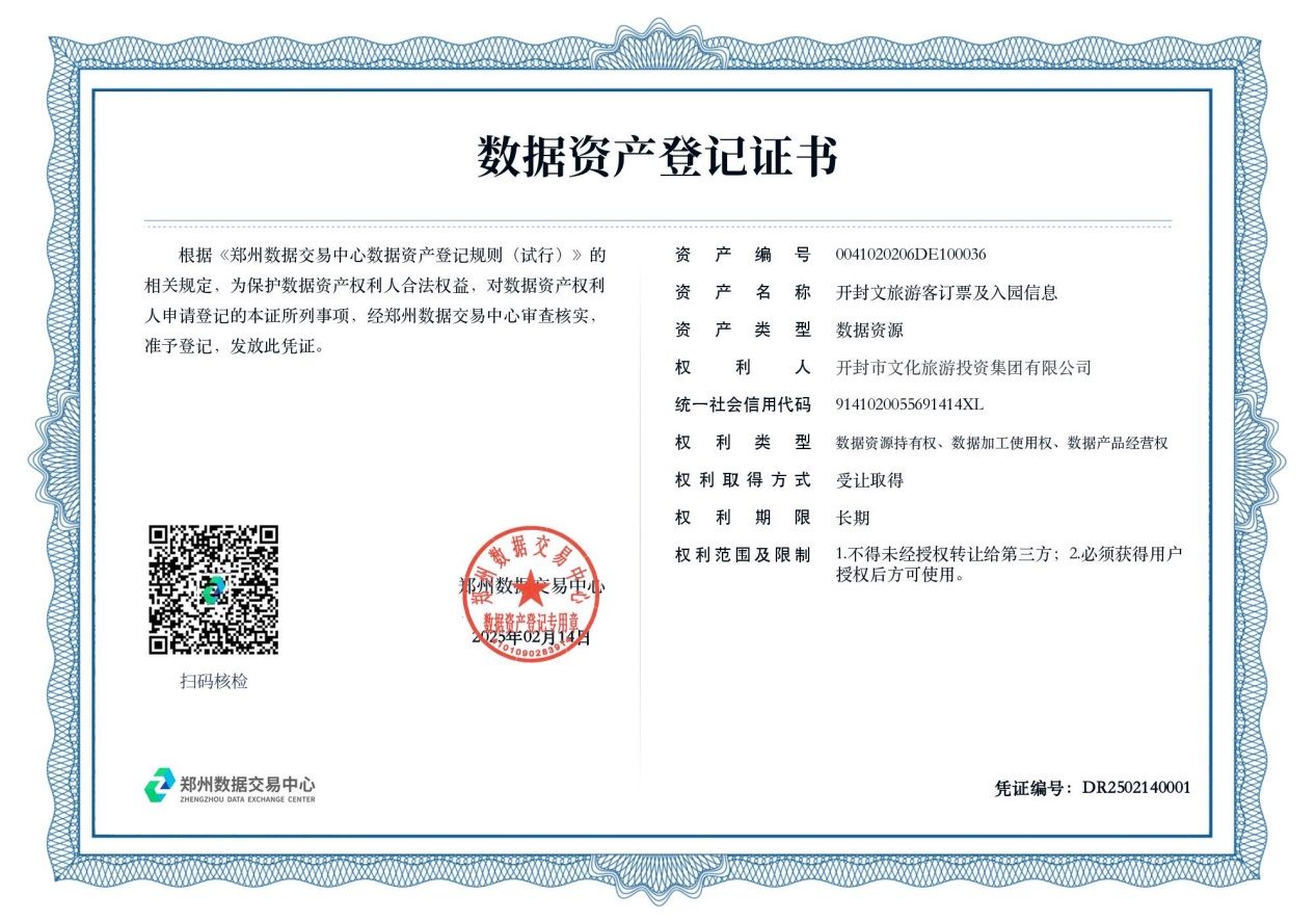 開封文旅游客數據登記掛牌,助力產業數字化升級